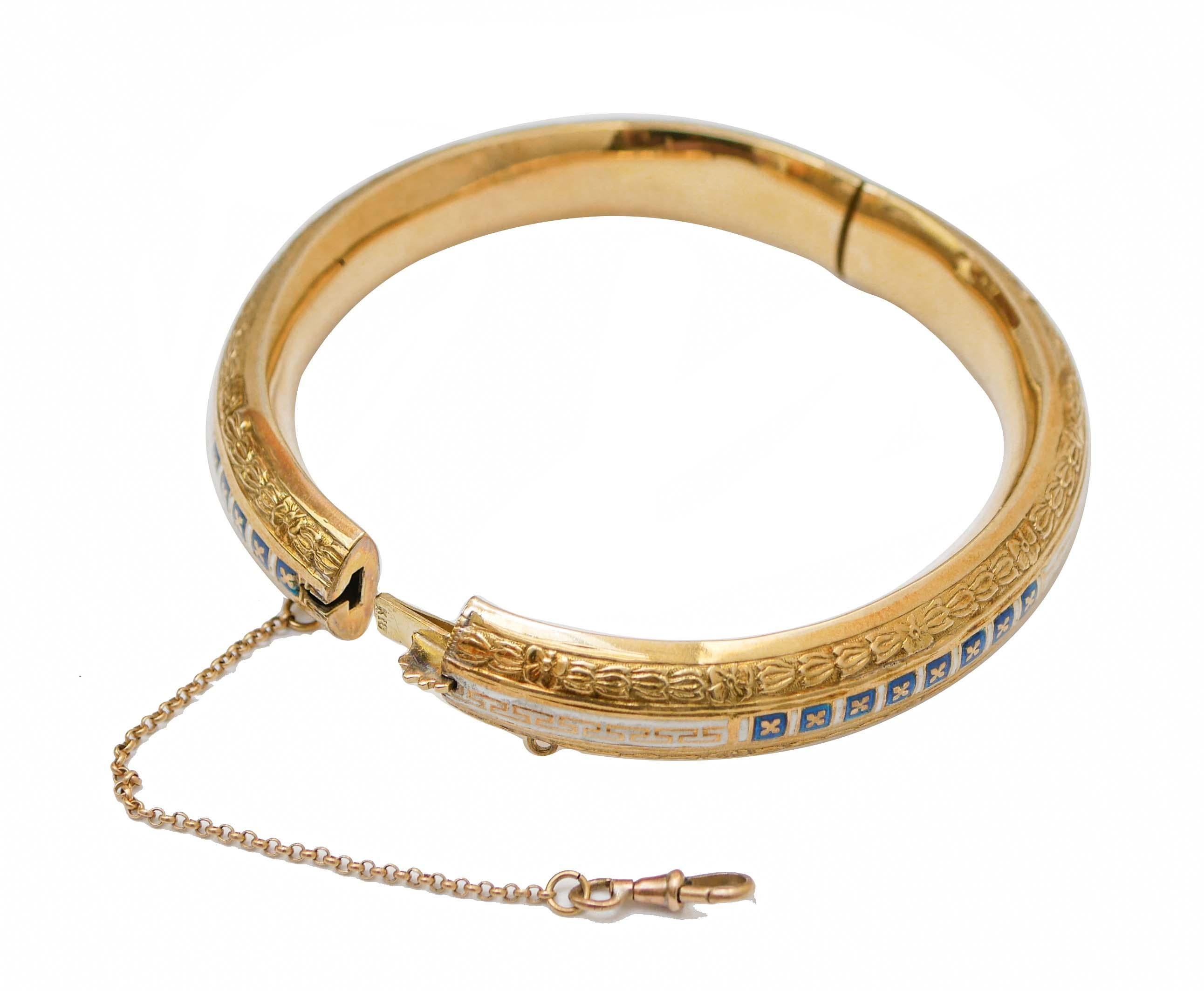 Rétro Bracelet Retrò en émail et or jaune 18 carats. en vente