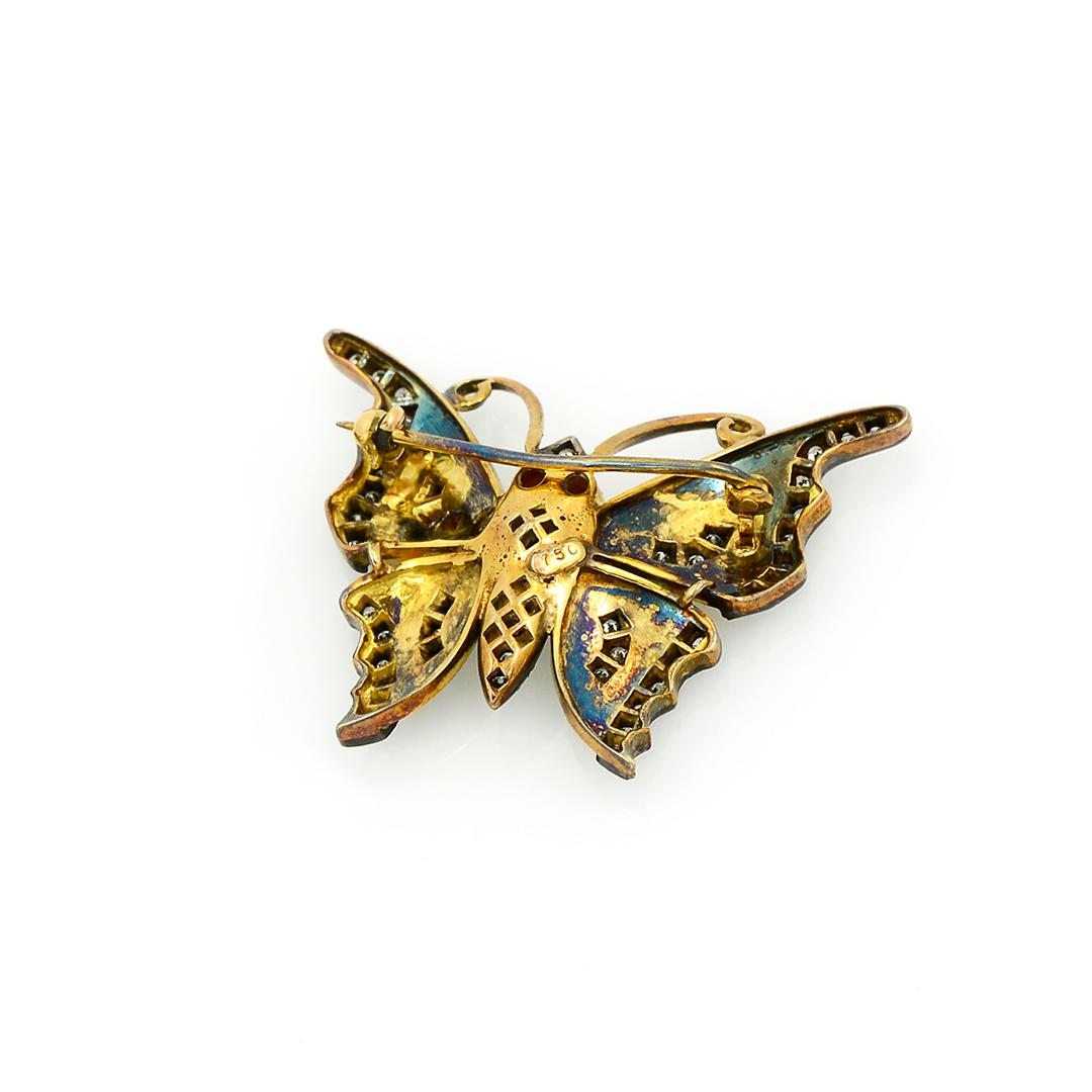 Enamel & 18k Gold Butterfly Pin 1