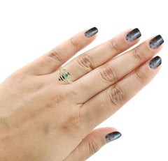 Emerald Diamond 14 Karat Gold Bumble Bee Enamel Ring