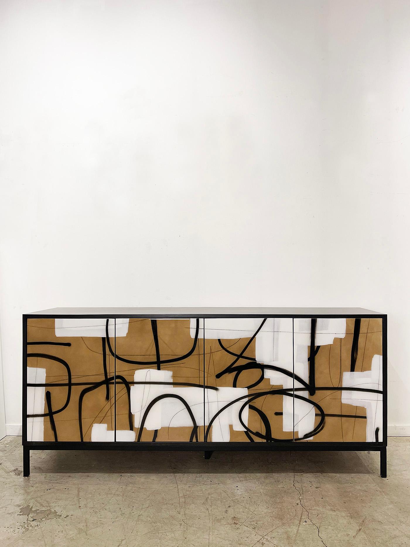 Modern Enamel Abstract Cabinet by Morgan Clayhall – 72