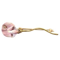 Enamel American Flower Brooch in Tiffany & Co. Style