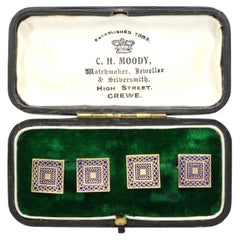 Gemelli in smalto e oro giallo 18k - Antichi CIRCA 1935