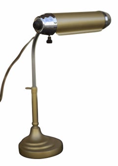 Enamel and Chromium Streamline Bankers Desk Lamp