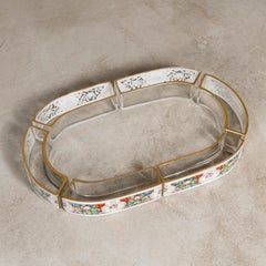 Jardinera de seis partes de esmalte y cristal, Francia, Finales del siglo XIX