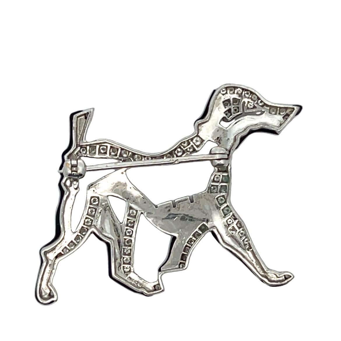 Enamel and Diamond Dog Brooch For Sale 1