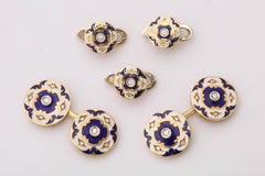 Emaille und Diamant Vintage Ohrstecker Set