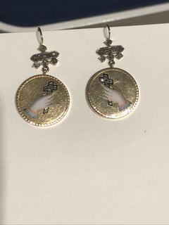 Enamel and Rose Gold Figa Earrings