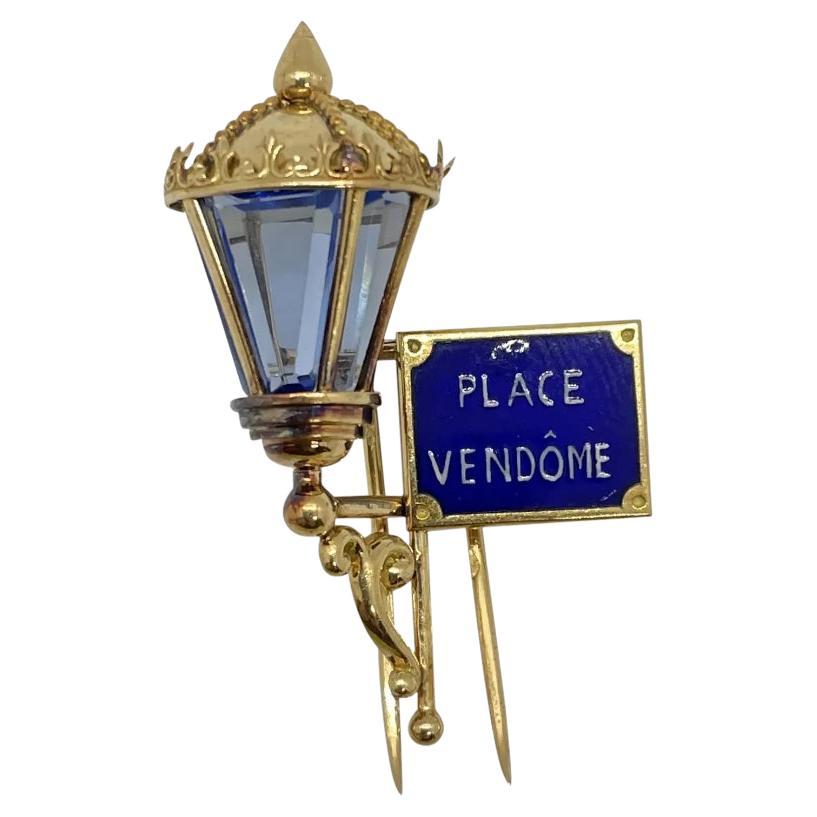 Enamel and Synthetic Spinel Brooch, 'Place Vendôme', Mauboussin, circa 1951