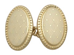 Enamel and Yellow Gold Cufflinks