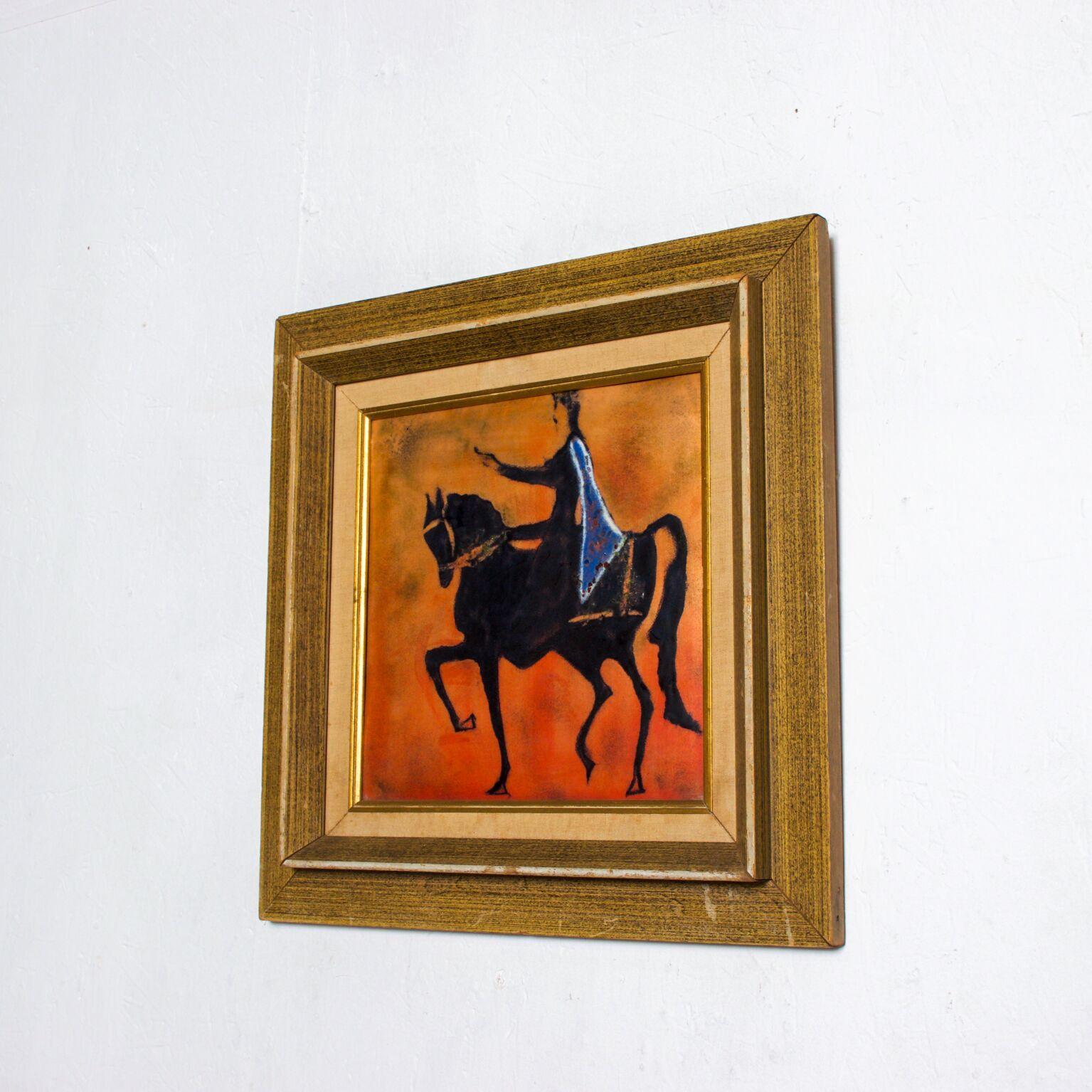 1960s Enamel Art Majestic King Regal Horse Holland 1