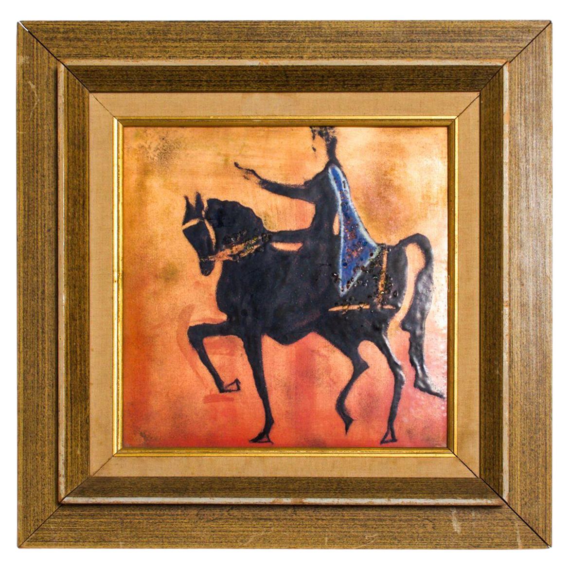 1960s Enamel Art Majestic King Regal Horse Holland