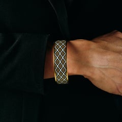 Legacy Bangle Hand-Painted Gold-Plated Stainless Steel with Fire Enamel