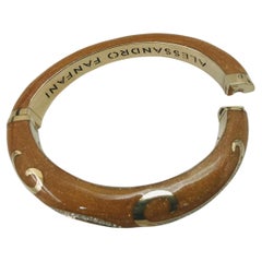 Enamel Bangle Alessandro Fanfani Yellow Gold 18 Karat Diamond Brilliant Cut