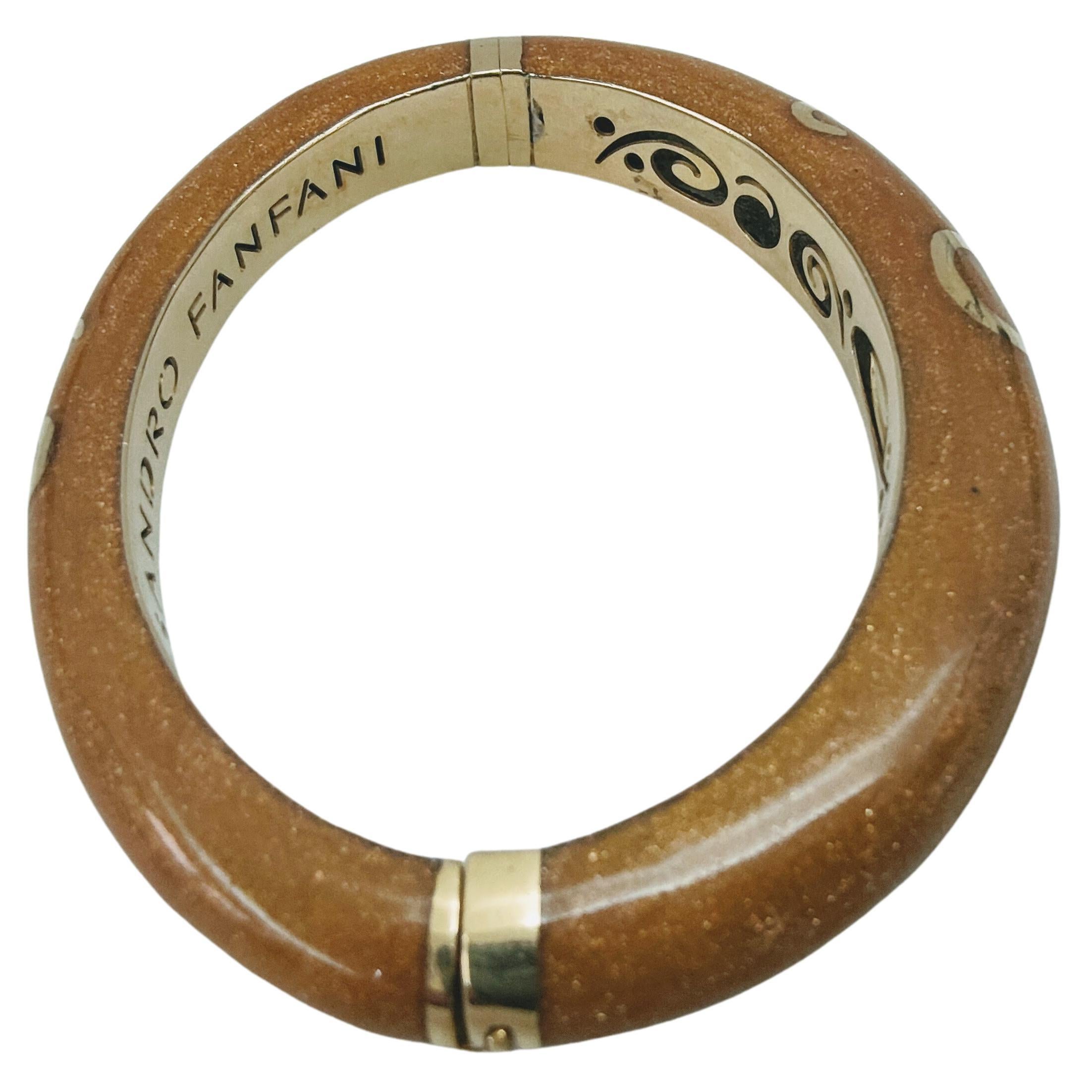 Enamel Bangle Alessandro Fanfani Yellow Gold 18 Karat Diamond Brilliant Cut In Good Condition For Sale In Valencia, Comunidad Valenciana