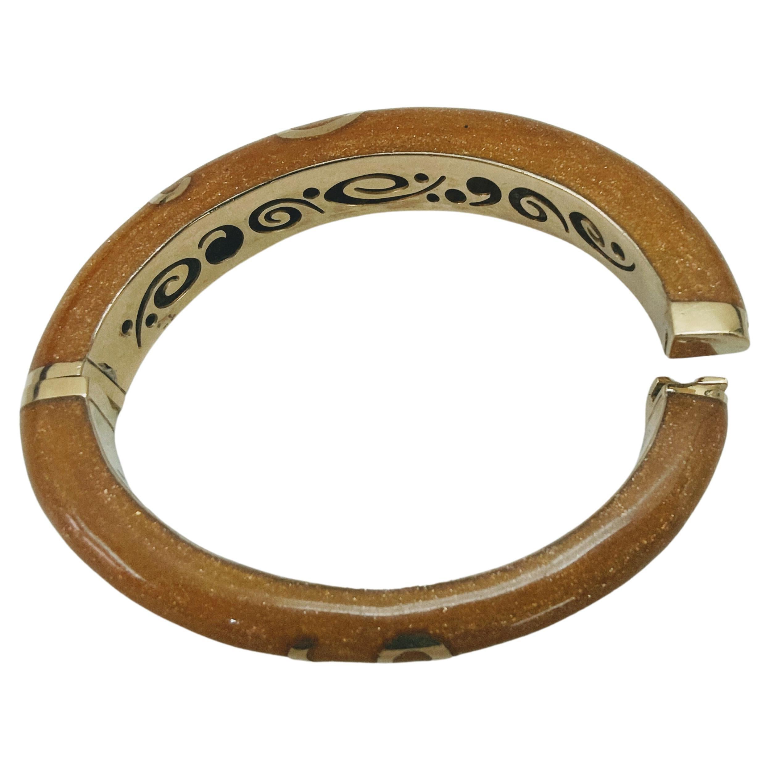 Women's or Men's Enamel Bangle Alessandro Fanfani Yellow Gold 18 Karat Diamond Brilliant Cut For Sale
