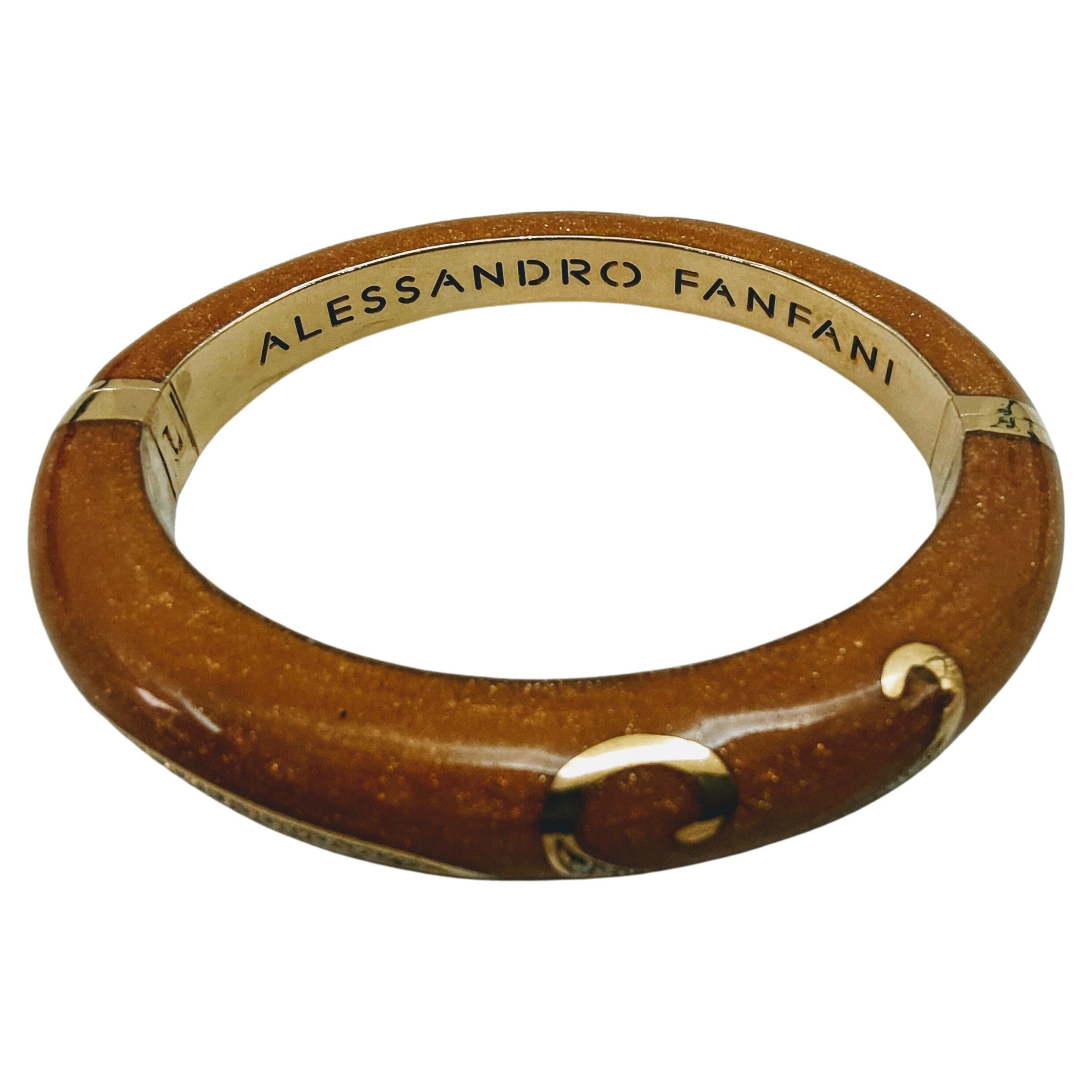 Enamel Bangle Alessandro Fanfani Yellow Gold 18 Karat Diamond Brilliant Cut For Sale 2