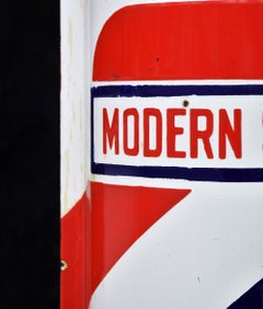 Enamel Barbers Pole Shop Sign, circa 1930