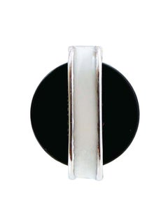 Enamel, Black Agate, Platinum Earrings.