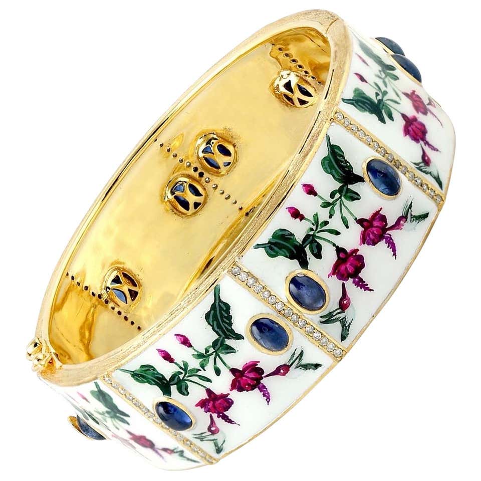 Enamel Bangle Hermes Paris Turquoise Enamel Bangle Size 70 Large at 1stdibs