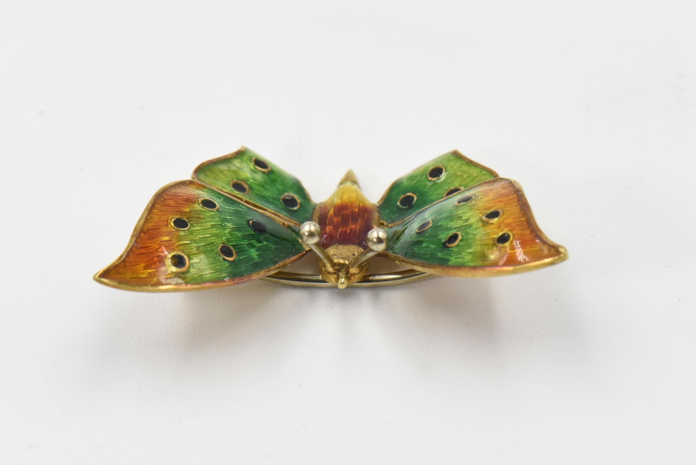 enamel butterfly brooch
