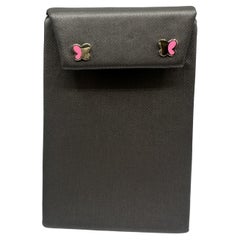 Enamel Butterfly Studs in 14kt Yellow Gold – Pink Enamel, 6.7mm Length