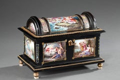 Enamel casket with mythological scenes signed Klein in Paris