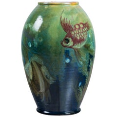 Enamel Ceramic Flower Vase by Fabbri Davide for La Salamandra, Perugia, Italy