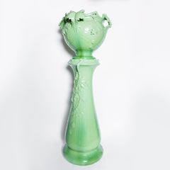 Enamel Ceramic Planter, Art Nouveau Period, France, Early 20th Century