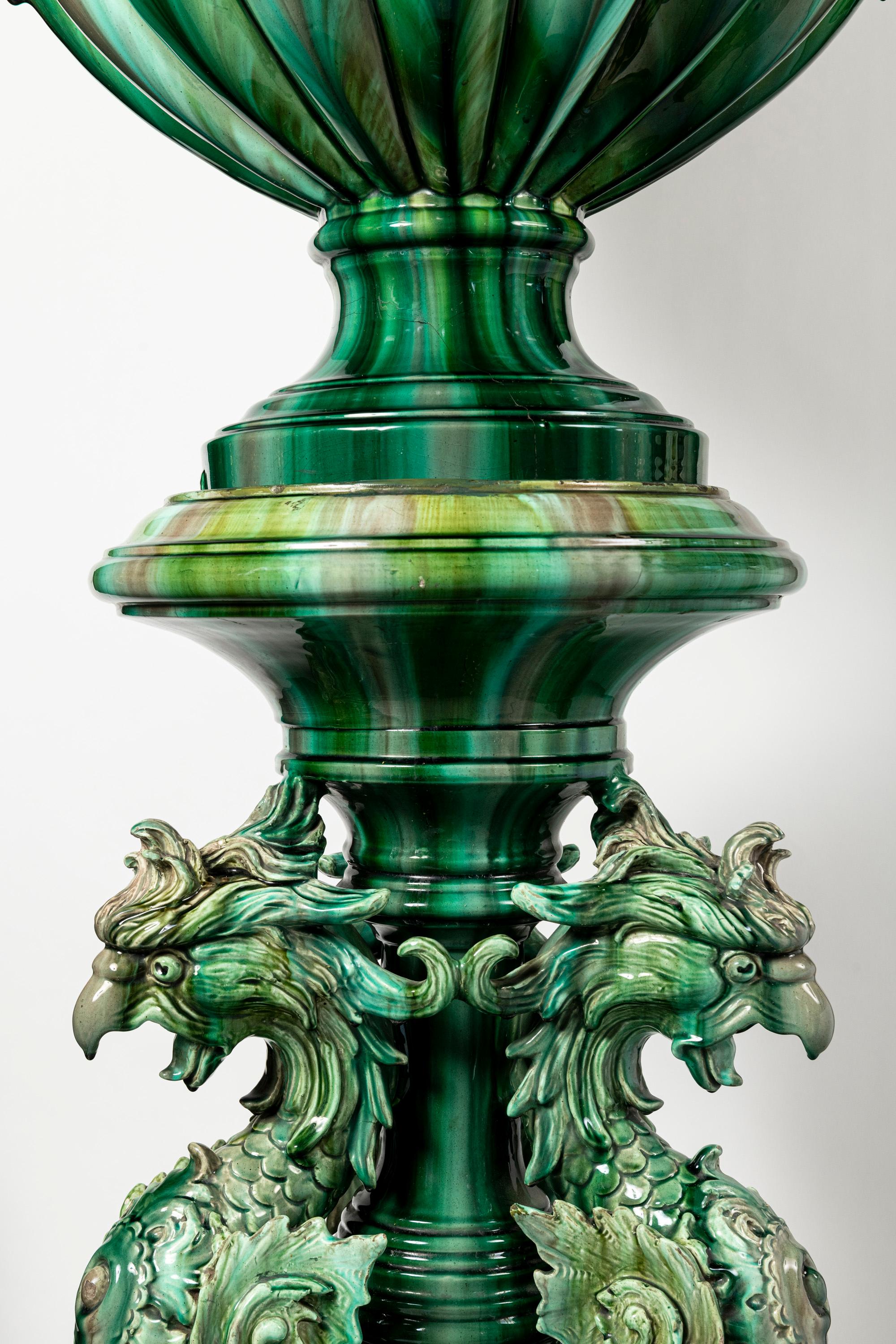 Fioriera in ceramica smaltata, Francia, fine XIX secolo. in vendita 3