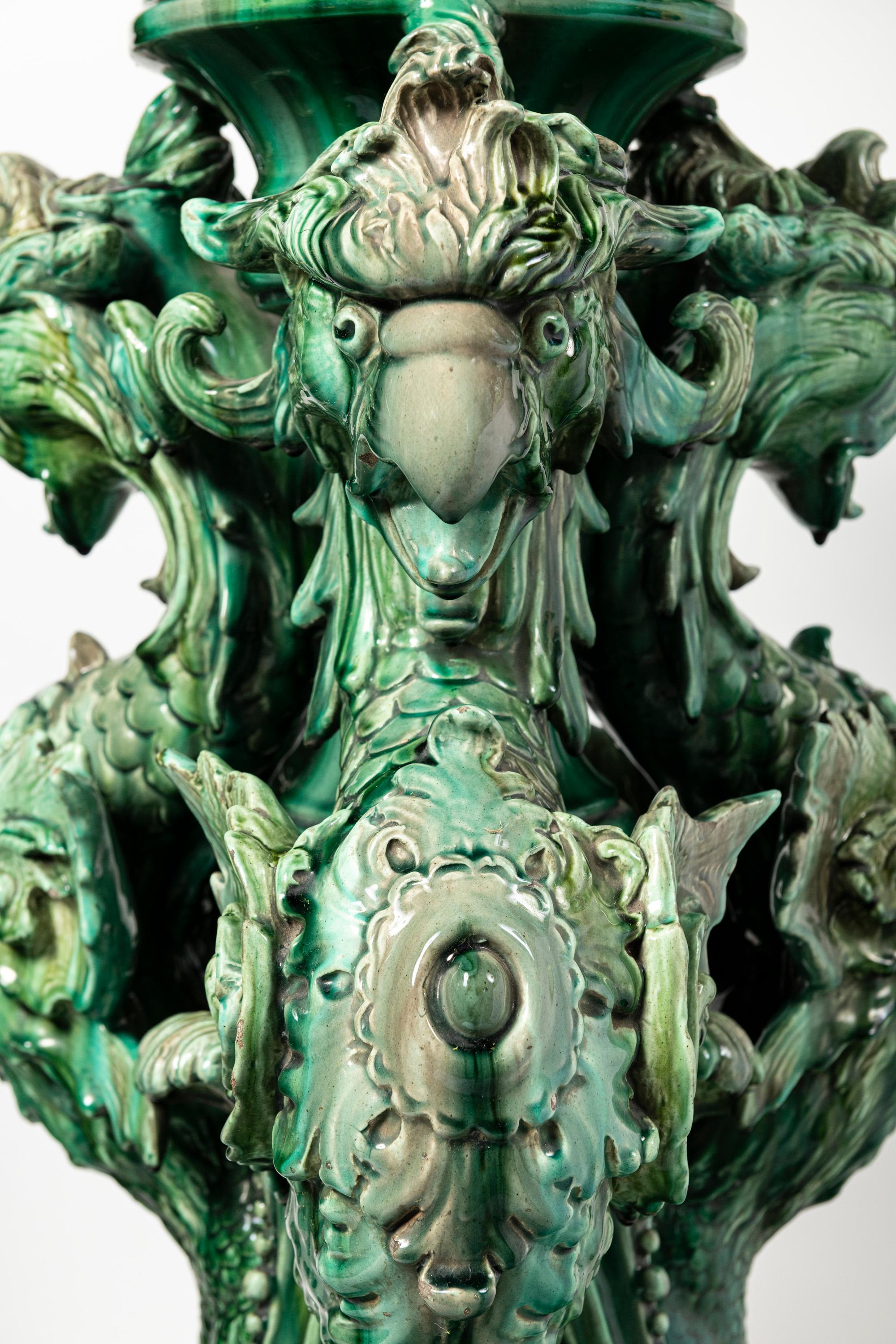 Fioriera in ceramica smaltata, Francia, fine XIX secolo. in vendita 5