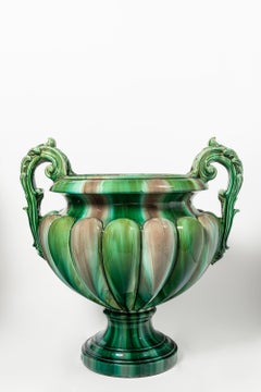 Enamel Ceramic Planter, France, Late 19th Century.
