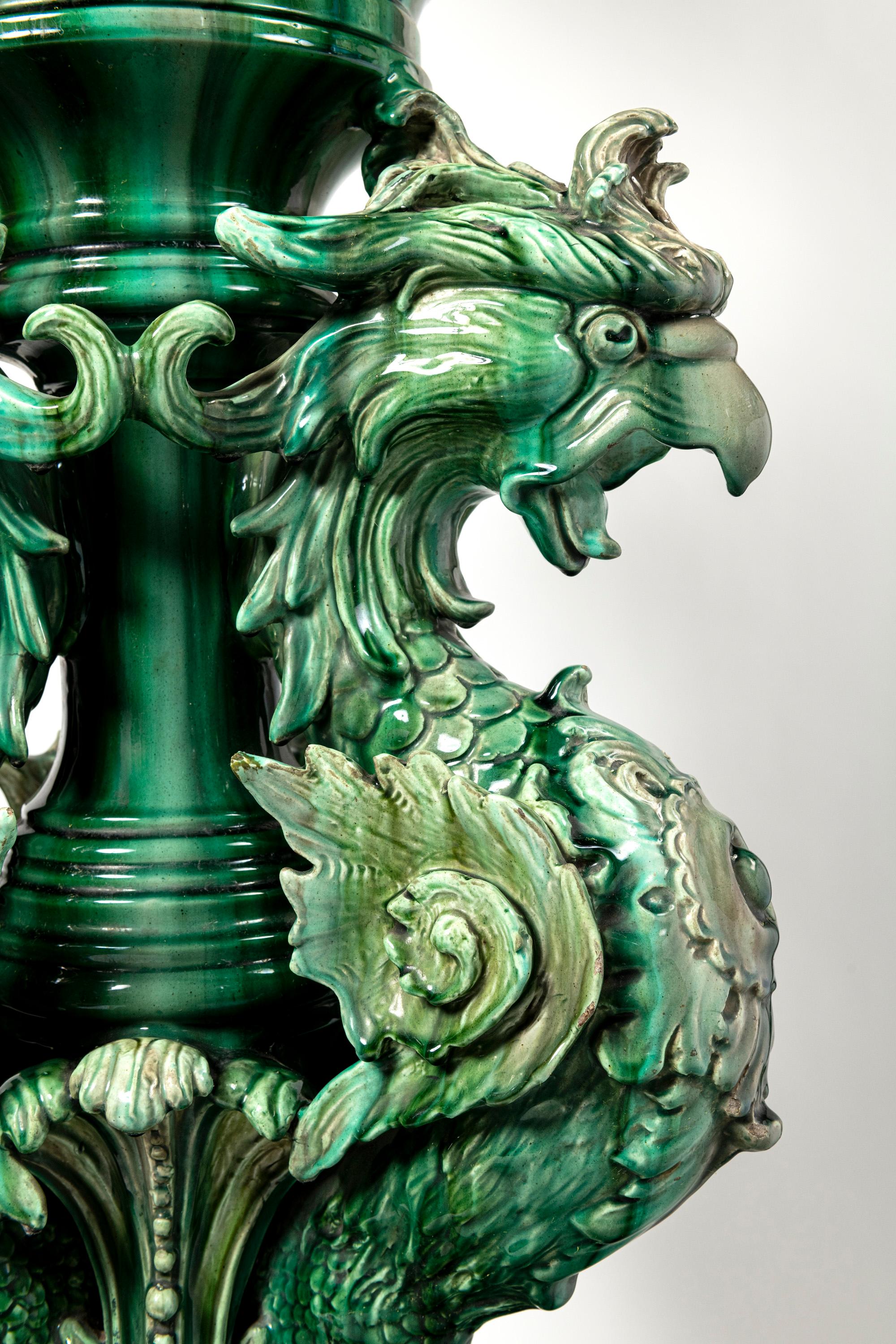 Fioriera in ceramica smaltata, Francia, fine XIX secolo. in vendita 1