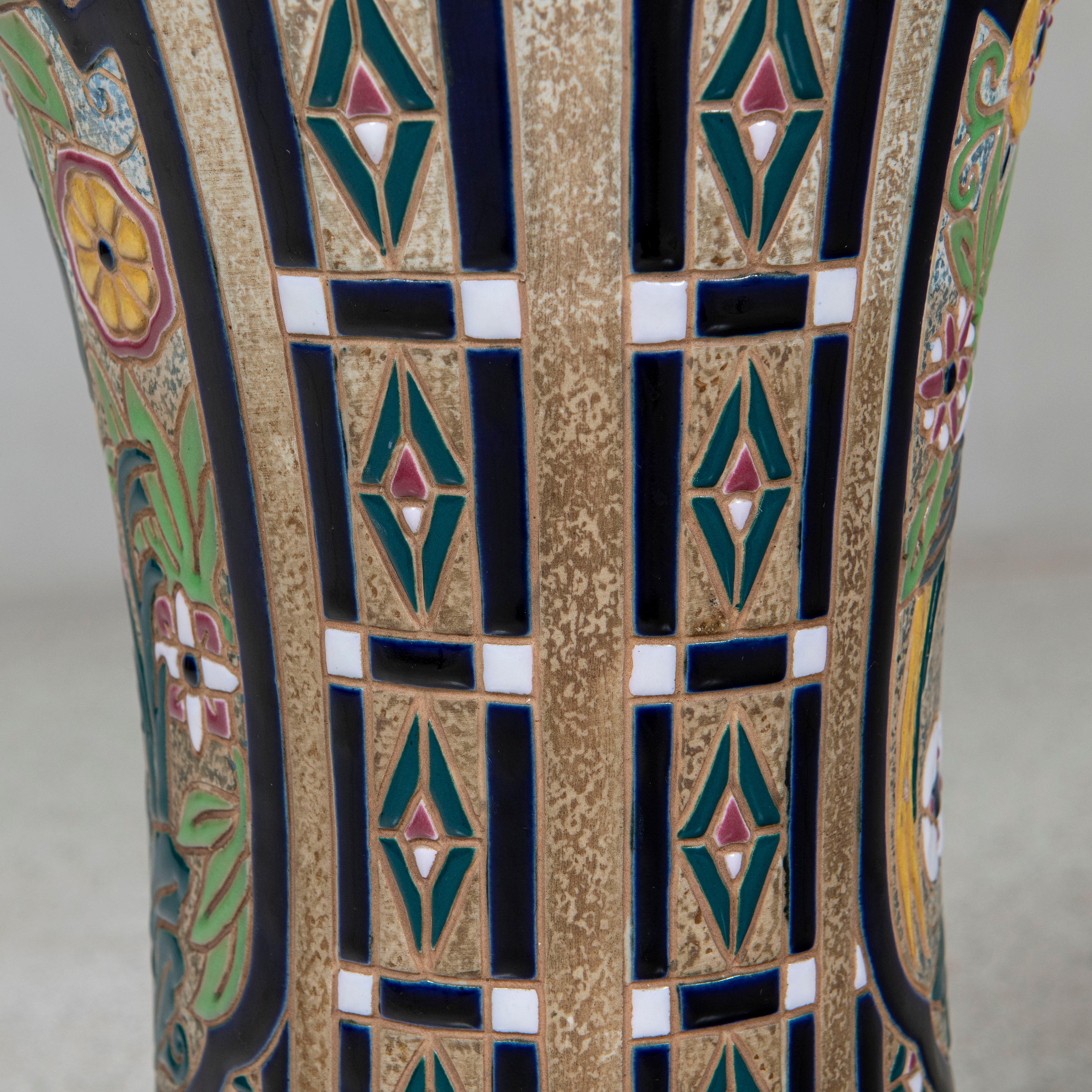 20th Century Enamel Ceramic Vase Signed Amphora, Austria, circa 1920 For Sale