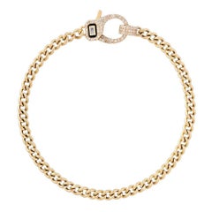 Enamel Clasp 14K (or 18k upon request) Yellow Gold Cuban Chain Bracelet