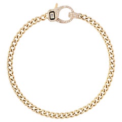 Enamel Clasp 14K (or 18k upon request) Yellow Gold Cuban Chain Bracelet