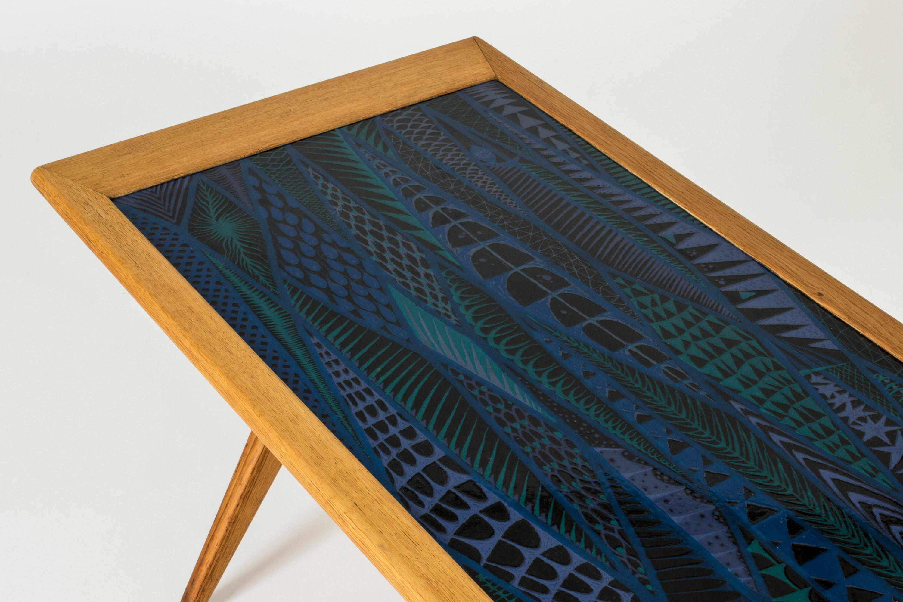 Enamel Coffee Table by Stig Lindberg, Sweden, 1950s In Good Condition For Sale In Stockholm, SE