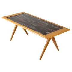 Table basse en émail de Stig Lindberg, Suède, années 1950