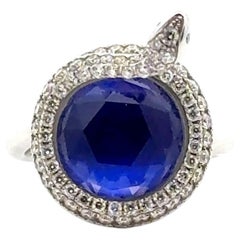 Enamel Crystal Diamond Classic White 18K Gold Ring For Her