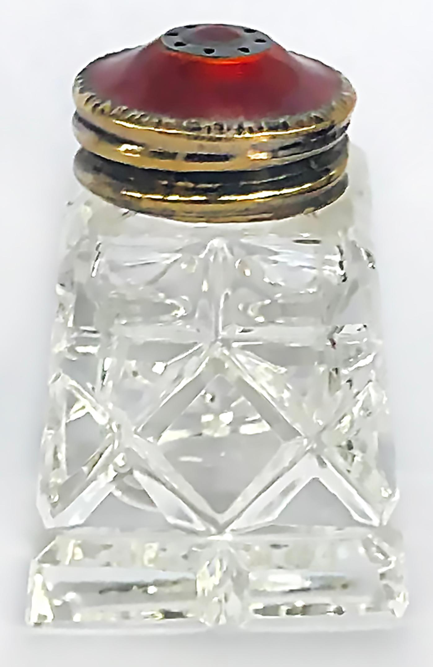 vintage crystal salt and pepper shakers