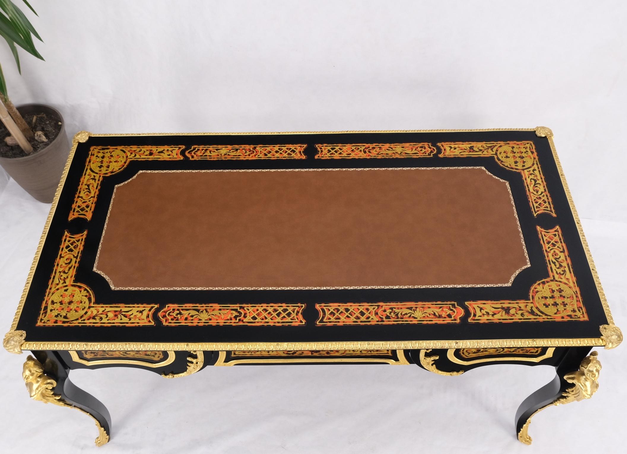 Enamel Decorated French Louis Revival Ormolu Mounted Bureau Desk Table Console  For Sale 4