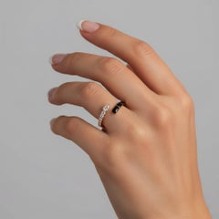 Enamel Diamond 14K (or 18k upon request) Yellow Gold Open Wrap Ring