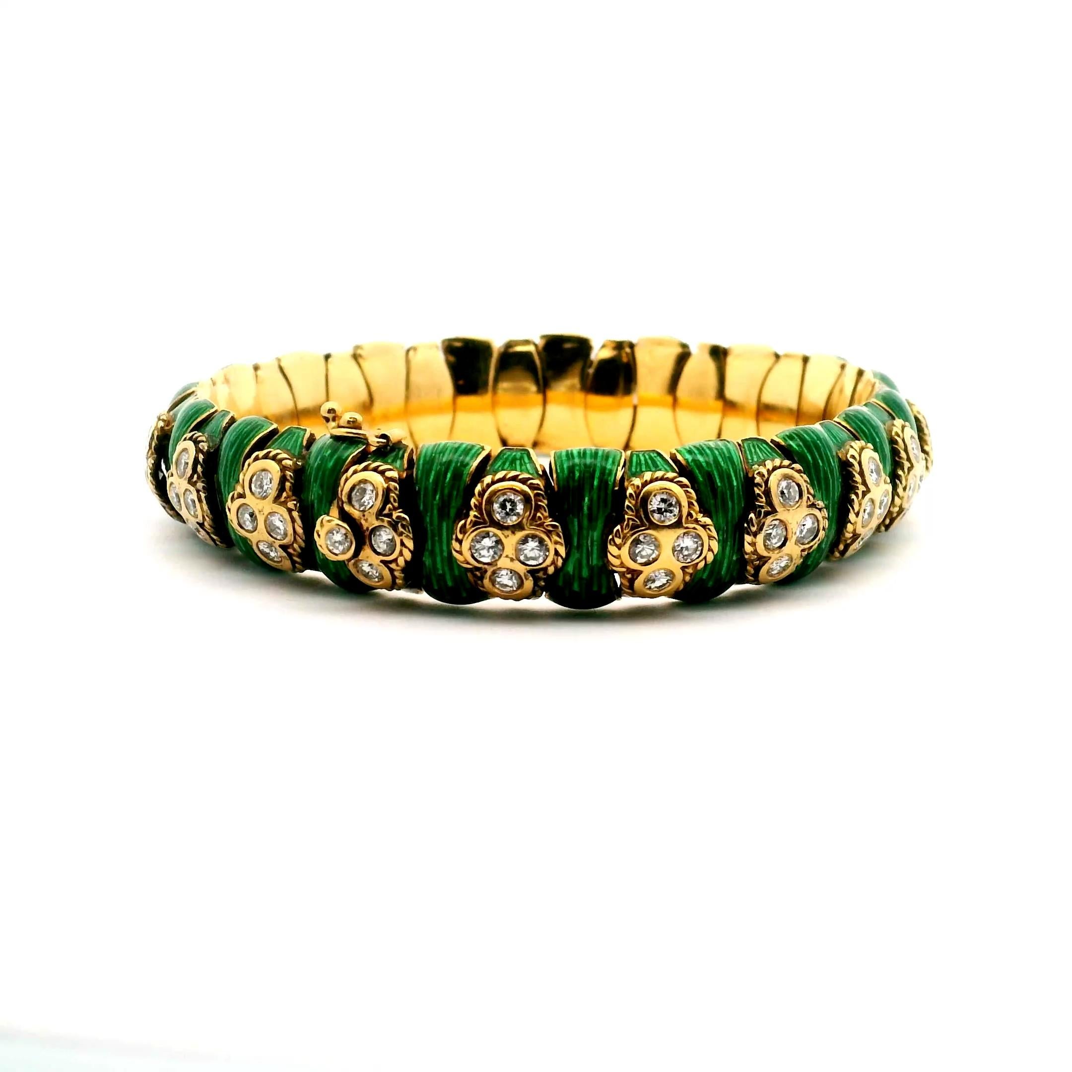 Emaille-Diamant-Armband im Angebot 2