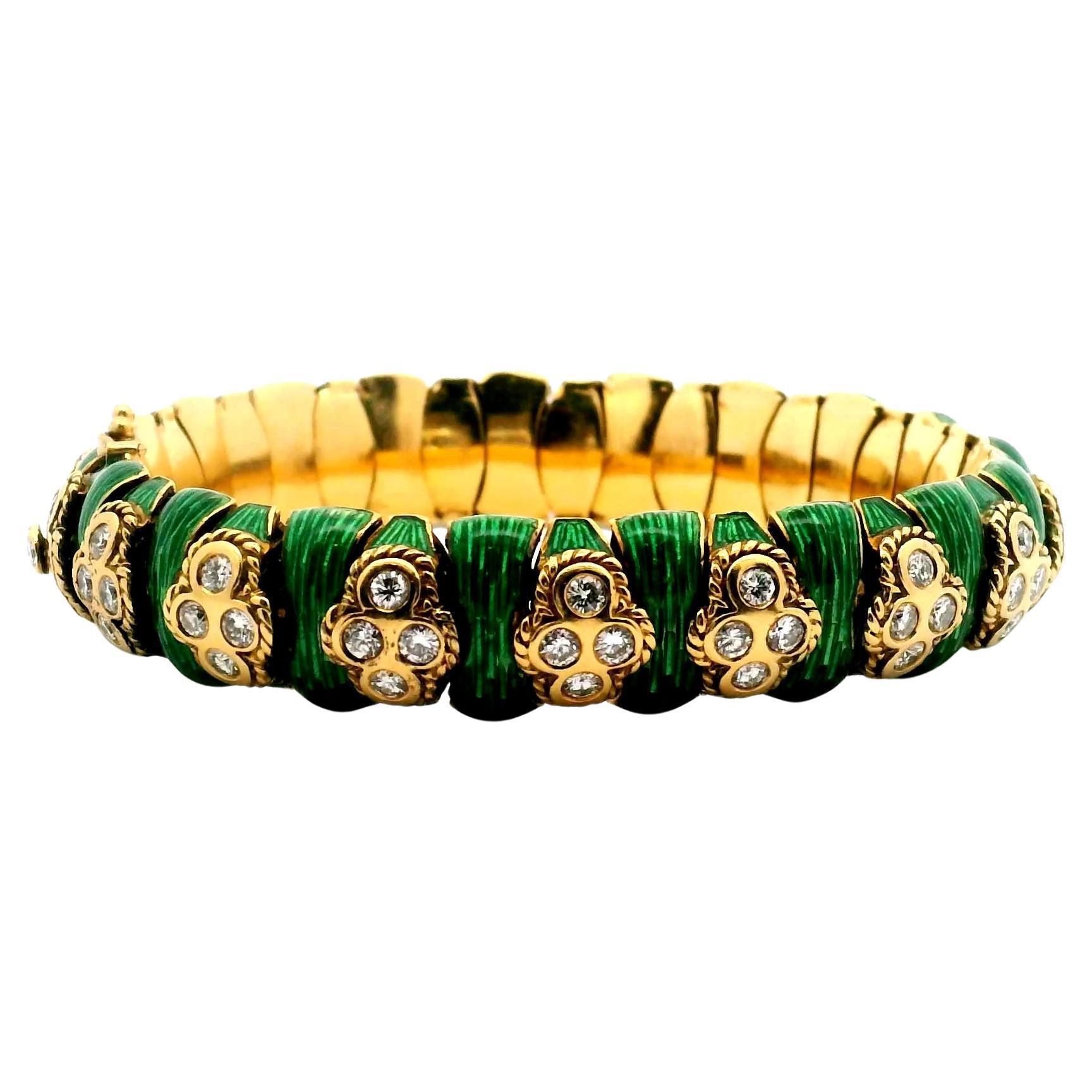 Enamel Diamond Bracelet