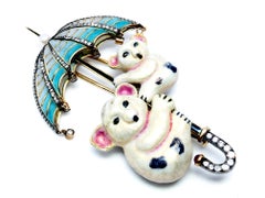 Enamel Diamond Gold Koala Brooch