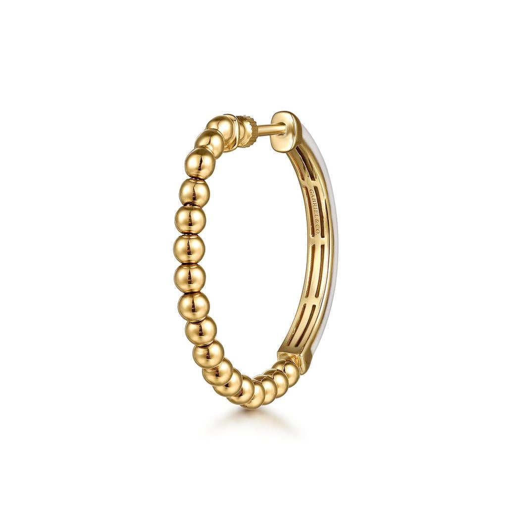 Enamel Flex Hoops in 8 Colors 14K Yellow Gold Thread Screw EG15177E9 In New Condition For Sale In Austin, TX