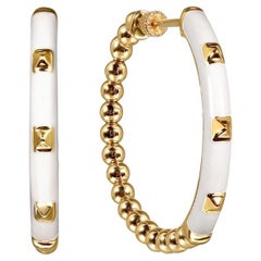Emaille Flex Creolen in 8 Farben 14K Gelbgold Faden Schrauben EG15177E9