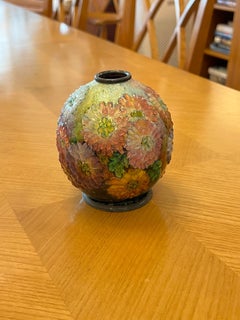 Enamel Floral Vase by Camille Fauré