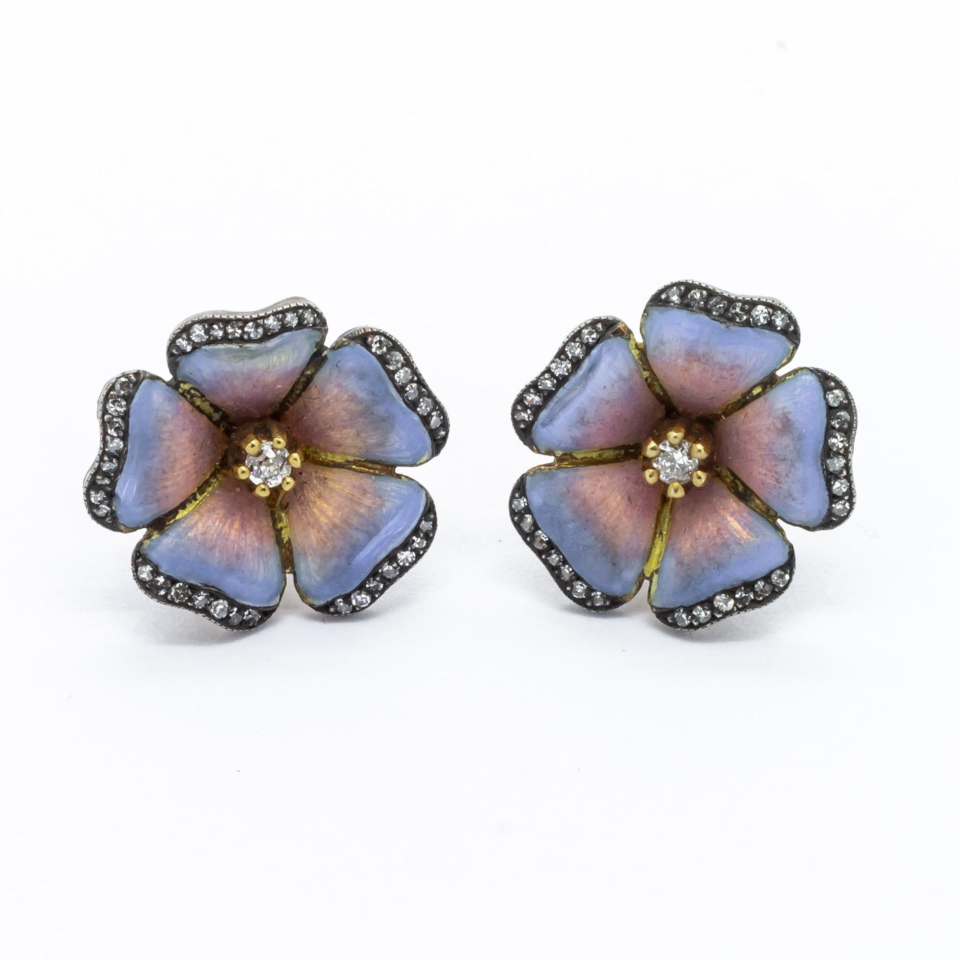Women's Enamel Flower Earrings