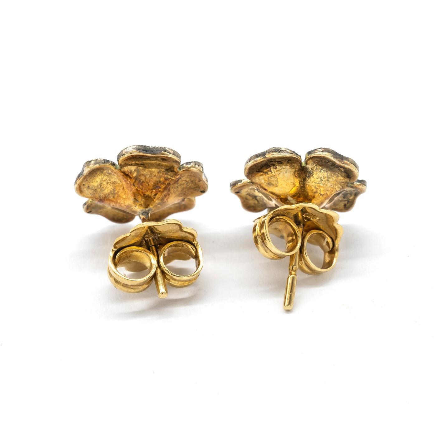 Modern Enamel Flower Earrings