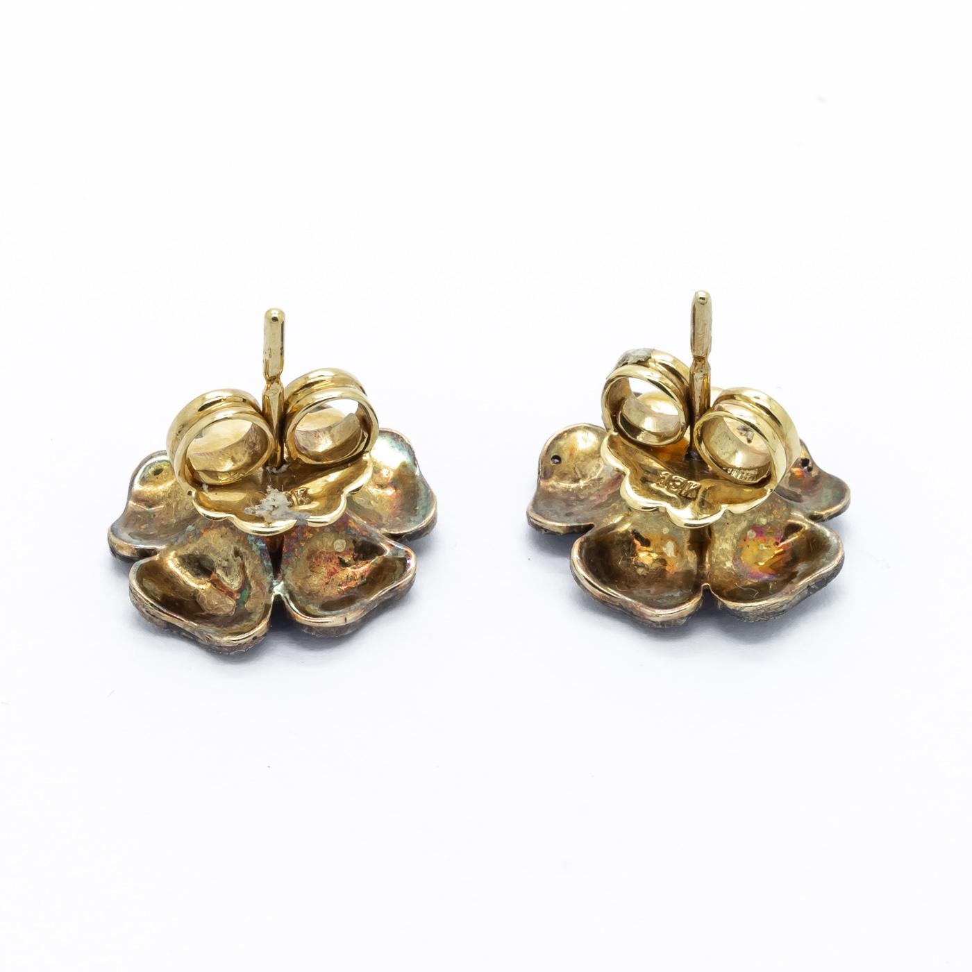 Enamel Flower Earrings 1